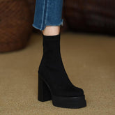 Designer Winter Punk Style Ankle Female Black Social-BS00951-Veeddydropshipping